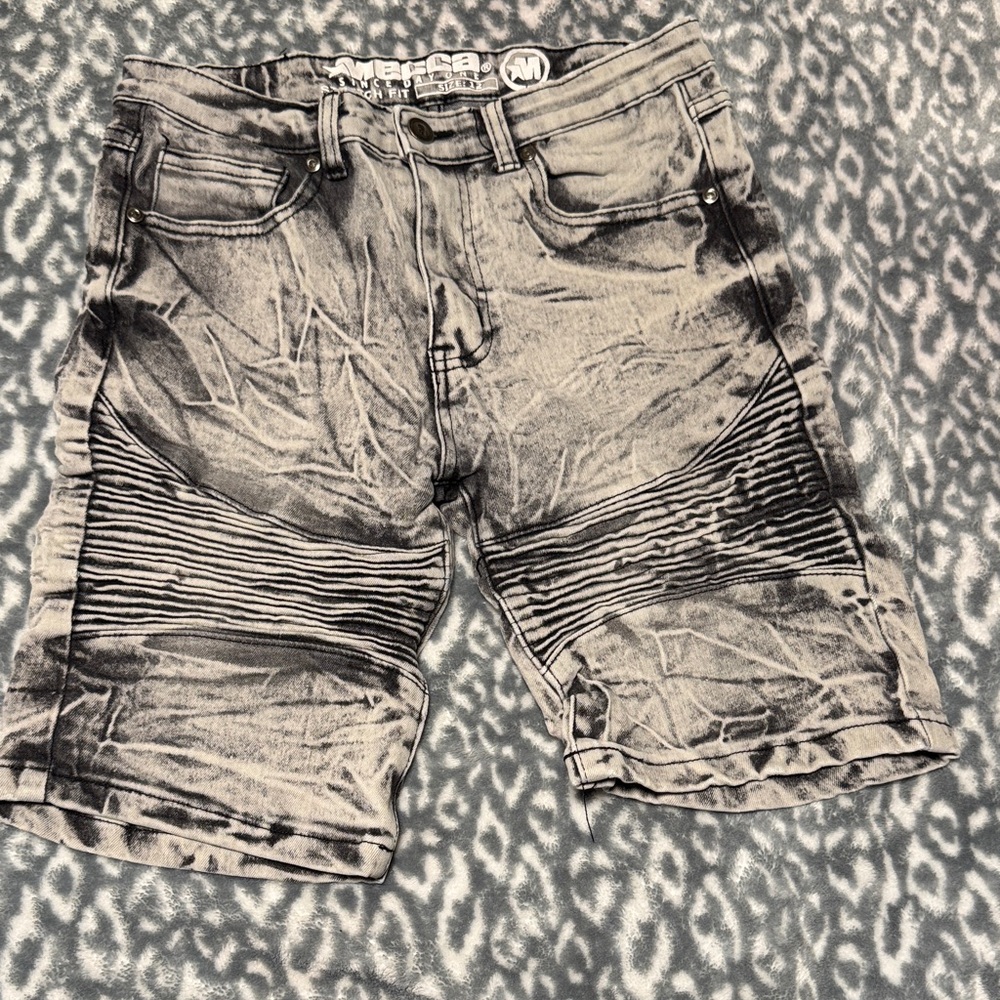 Men's Black Distressed Shorts